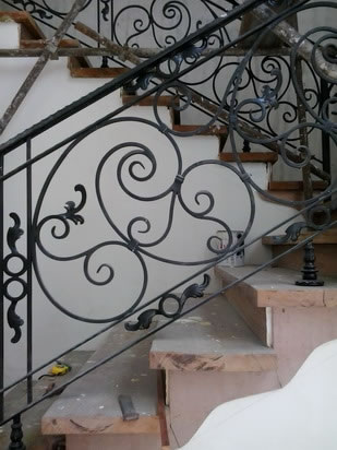 Wrought Iron Stair Railing, Entrance Gate, and False Balcony Railing Wrought Iron Stair Railing, Entrance Gate, and False Balcony Railing