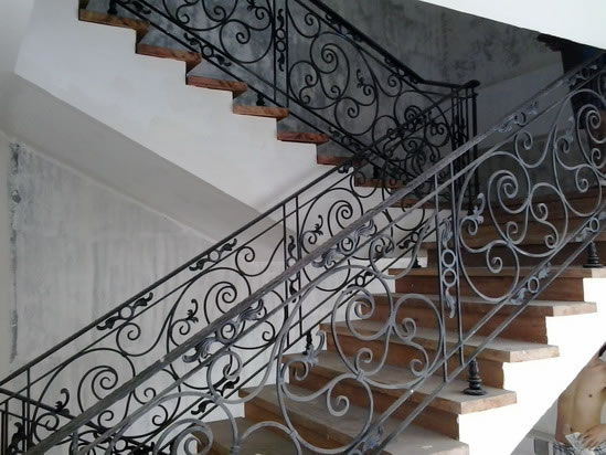 Wrought Iron Stair Railing, Entrance Gate, and False Balcony Railing Wrought Iron Stair Railing, Entrance Gate, and False Balcony Railing