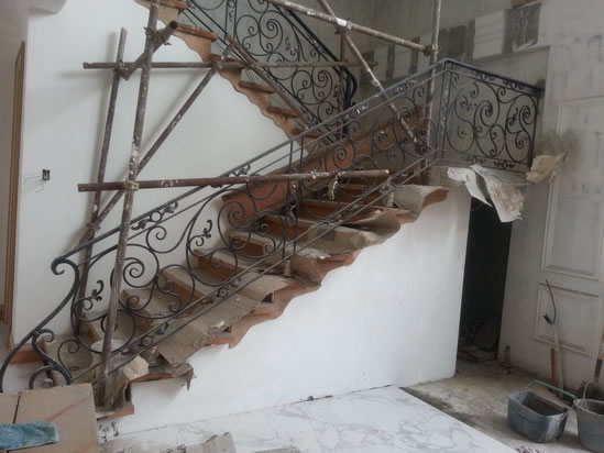 Wrought Iron Stair Railing, Entrance Gate, and False Balcony Railing Wrought Iron Stair Railing, Entrance Gate, and False Balcony Railing