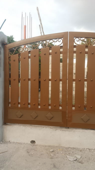 Wrought Iron Gate Wood Finish Wrought Iron Gate Wood Finish