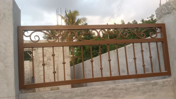 Wrought Iron Gate Wood Finish Wrought Iron Gate Wood Finish