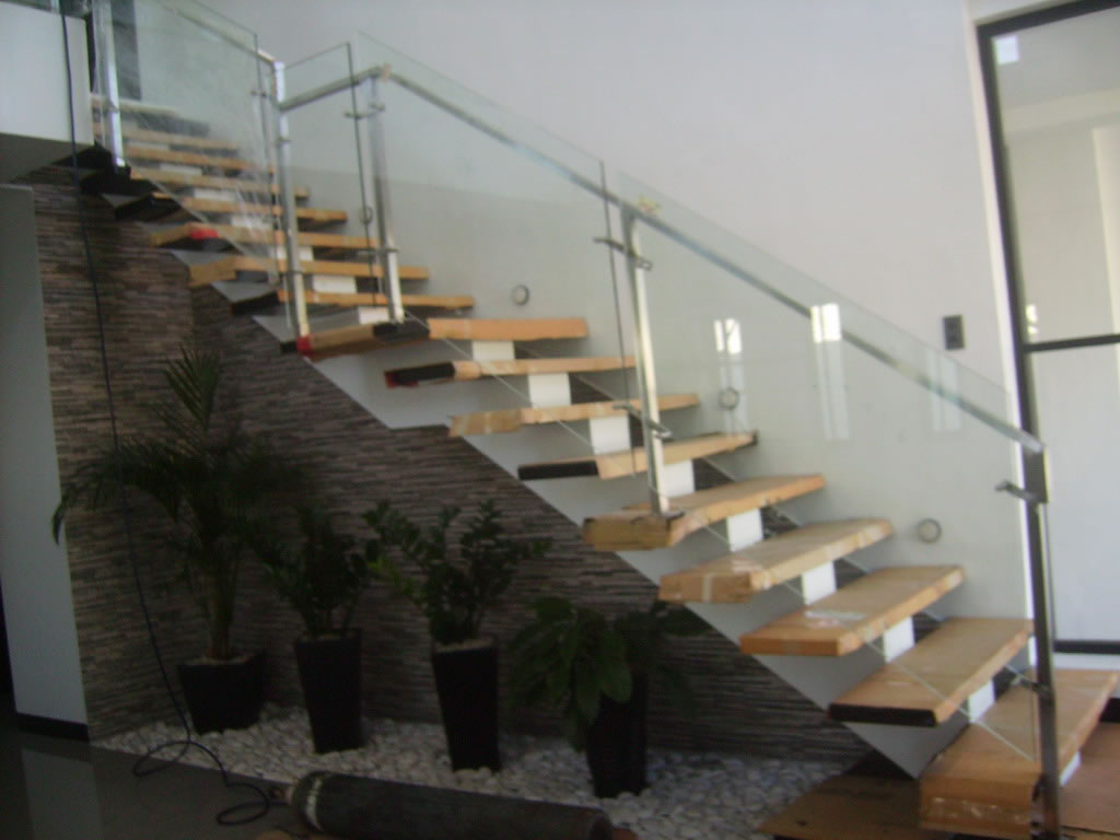 Glass Stair Railing in Stainless Frame Hairline Glass Stair Railing in Stainless Frame Hairline