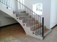 Stair Railing in Wrought Iron Square Bar Scalop Design Stair Railing in Wrought Iron Square Bar Scalop Design